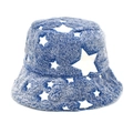 Blauer Plüsch-Anglerhut mit großen weißen Sternen für warme Winteroutfits und Style - M (56-58cm) / Blau