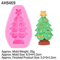 Siliconen kerstboomvorm met afgewerkt groen harsdennenboompje voor decoratie - Stijl 4 (B469) / Roze