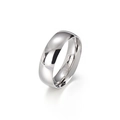 Anillo de banda de acero inoxidable plateado pulido con diseño de arco redondo - US 6