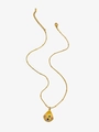 Goldene Edelstahlkette mit Muschelanhänger und vier farbigen Edelsteinen - Goldene bunte Muschel
