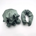 Set cuffia da notte in seta verde scuro e cuscino a U per arricciare i capelli - Verde Militare