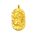 Gold Leo constellation tarot pendant with white zircon stones on 18K stainless steel - Leo-Gold