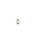 S925 silver marquise cut zircon stud earring in golden bezel setting fashion - Single Marquise Cut Style (RHE947G) / Gold