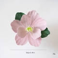 Pink artificial lotus flower with glitter petals and green leaves for Christmas decor - Pink