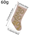 Beige burlap Christmas stocking featuring gold sequin HO HO HO letters, size 45.5cm - M1-32 Style 1/Ho Ho Ho Letter