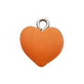 Ciondolo a cuore in resina arancione opaco con anello in metallo per gioielli fai da te - Arancione