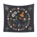Detailansicht eines Wandteppichs mit Mondphasen und bunten Wildblumen-Motiven - 73X95CM / Vintage Botanische Illustration(ZJ1201-3)