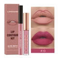 Matte nude lip contour kit with liquid lipstick and liner set in shade #10 - US 10