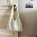 Sac fourre-tout en mousseline crème avec broderie florale blanche pour un look décontracté - Vert