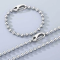 Detalle de pulsera y collar de cadena de bolas de 6mm en plata con cierres de resorte - Pulsera (21cm) / Color Acero