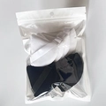 Black and white fan-shaped velvet powder puffs packed in transparent poly bags - 8pcs in Bag / Black and White Mixed