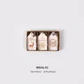 White Christmas wooden tag set with reindeer and snowflake prints in a gift box - White Style 01 Set of 6