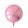 Pink round 4D aluminum foil balloon with smooth metallic gloss for party decoration - 18 Inch / Pearlescent Pink