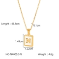 18K gold plated stainless steel necklace with white shell pendant and gold letter N - Letter N (HC-N40052-N)