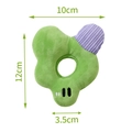 Jouet en peluche vert pour chien avec détails en velours côtelé violet pour le mâchage - Lettre O / Vert