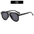 Gafas de sol aviador negras C1 con montura de resina de alta calidad y lentes oscuros - Montura Negra Lente Gris