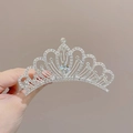 Sparkling silver crown hair comb with clear rhinestones for little girls hair styling - 2# Rhinestone Diamond Crown Hair Comb