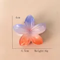 Blue and orange gradient plumeria hair claw clip, 4.5cm floral hair accessory for women - 4cm / Purple Orange Gradient