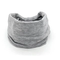 Wide elastic light gray knitted headband with a soft bohemian bohemian style and texture - Silver Grey