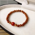 9# Southern Red Agate Beaded Bracelet
