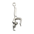 Silver gymnastics handstand pendant charm for DIY sports jewelry and necklaces - Handstand Girl