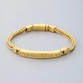 Bracciale a catena Franco dorata con motivo a greca su una placca centrale rettangolare - Oro (KB184802-KJX)