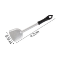 Miniatuur zilveren metalen spatel van 4,2cm met zwart handvat voor poppenhuis decor - 4cm Zilveren Spatel