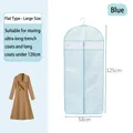 Blue houndstooth non-woven dust cover for 125cm long coats with center zipper - Flat Style / Large / Blue