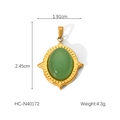 Detailed view of green stone pendant in star shape with dimensions 1.91x2.45cm and 4.3g - Four-pointed Star Oval Green Stone (HC-N40172)