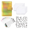 Laser yellow A6 PU leather budget binder set with zipper pockets and expense sheets - A6 / Holographic Bright Yellow