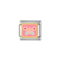 Italian modular charm in stainless steel featuring a colorful enamel butterfly design - Colorful Butterfly Style (Y495)
