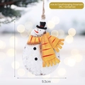 Christmas painted iron snowman ornament with orange scarf and rustic vintage finish - Snowman No.4