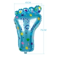 Blue baby foot aluminum foil balloon with It's a Boy text and stars decoration - Baby Foot Blue