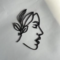 Topper per torta viso di donna in acrilico minimalista, decorazione artistica astratta. - Piccolo Nero 5