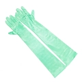 Elegant mint green long satin gloves for bridal dresses or evening party wear - One Size / Verdant