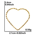 Golden 18k plated heart-shaped 304 stainless steel DIY pendant with hammered texture - Heart-S1519 / Gold