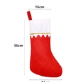 Red Christmas stocking with white gold-trimmed cuff, size 36x23cm for holiday decoration - White Cuff with Gold Trim