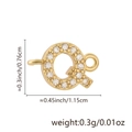 18k gold plated letter Q connector charm with white zircon stones for DIY jewelry - Letter Q