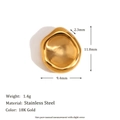 Unregelmäßiger 18K vergoldeter Edelstahl Ohrring-Anhänger mit gehämmerter Textur - Meteorit-Textur-Anhänger - Gold