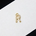 Gold plated R initial pendant with micro-pave crystals on white background - Letter R