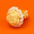 Handmade crochet yellow rose flower pin and hair clip with knitted texture details - Light Yellow Large Rose Hand Bouquet