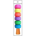 Ice cream cone highlighter pen with 6 colorful stackable pastel macarons - Individual Bag / Pillar to Pillar