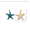 Pendentif étoile de mer en acier poli, dimensions 22mm x 20mm avec détails en émail - Étoile de Mer en Émail Bleu