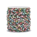 Colorful Turkish Evil Eye beads on stainless steel chain roll for DIY jewelry making - 1m / Multicolor Steel Chain*1m