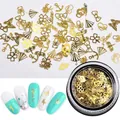 Décorations à ongles dorées aux formes variées pour un design de manucure créatif - Style Quotidien #2