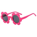 Occhiali da sole a fiore per bambini con montatura rosa acceso e lenti grigio scuro - Montatura Rosso Scuro Opaco Lenti Grigie