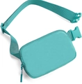 Waterproof polyester sports waist bag in vibrant Tiffany blue with nylon strap and buckle - Aqua