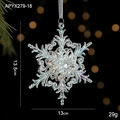 Iridescent acrylic snowflake ornament with sparkling rhinestone center for Christmas tree - Iridescent 3D Snowflake