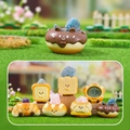Cartoon bread cat figurine with natural crystal stone, creative bakery series collectible - 0259 Puffy Bread (6 Pcs/End Box) / Full Box Set