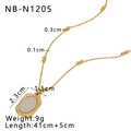 Retro 18K gold plated stainless steel necklace with silver rose pendant detail - NB-N1205 (Retro Rose Flower Pendant)
